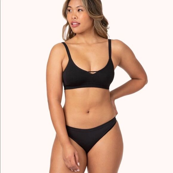 Lively Black Cotton Thong - Picture 1 of 9